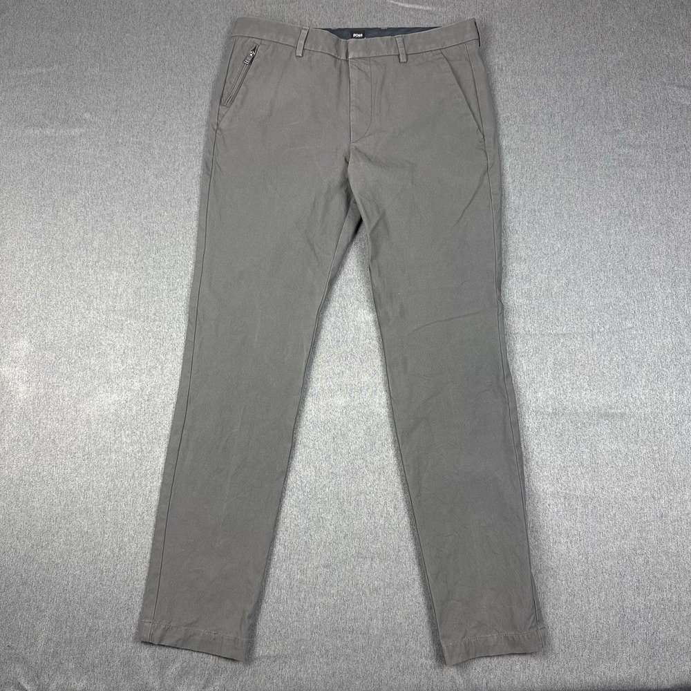 Hugo Boss Kaito Travel 2 Pants Mens 32x31 Slim Fit Gray STAINS